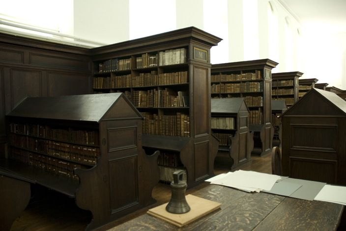 View of the Cathedral Library, an extraordinary repository of medieval and post-medieval material, much of which today is administered by the library of Durham University. 